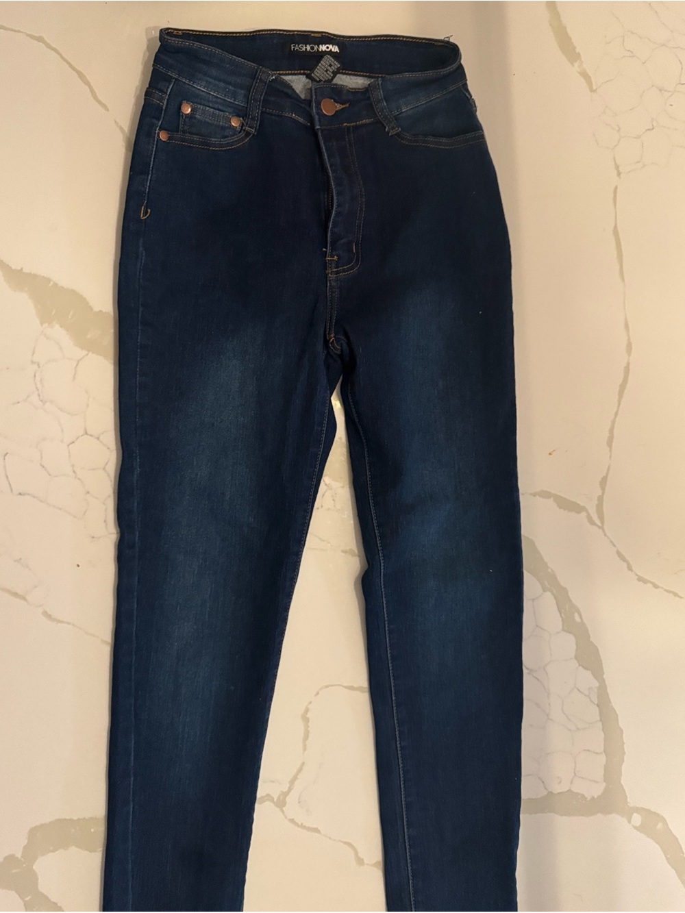 Fashion Nova Dark Indigo High-Rise Skinny Jeans